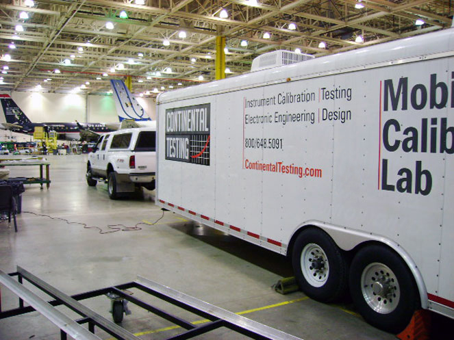 continental testing truck with trailer lab